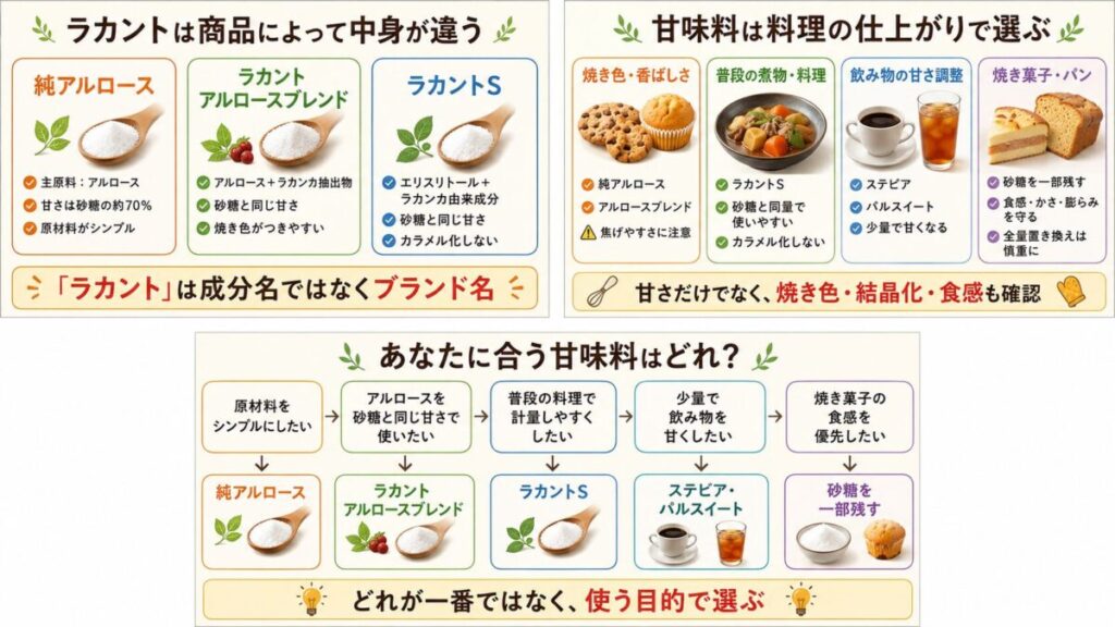 ラカントは商品によって中身が違う