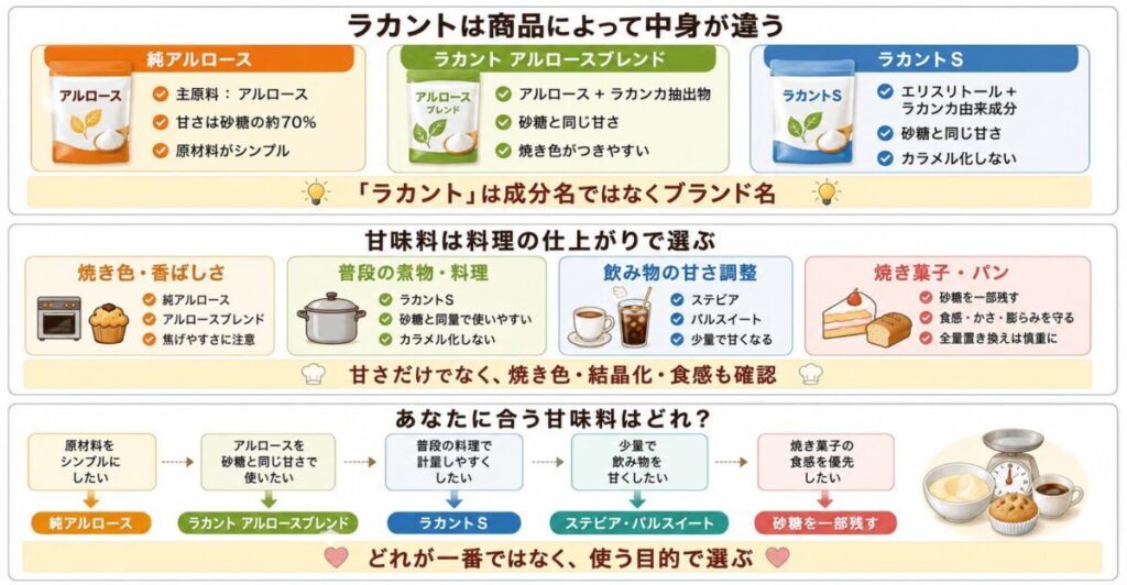 あなたに合う甘味料はどれ？