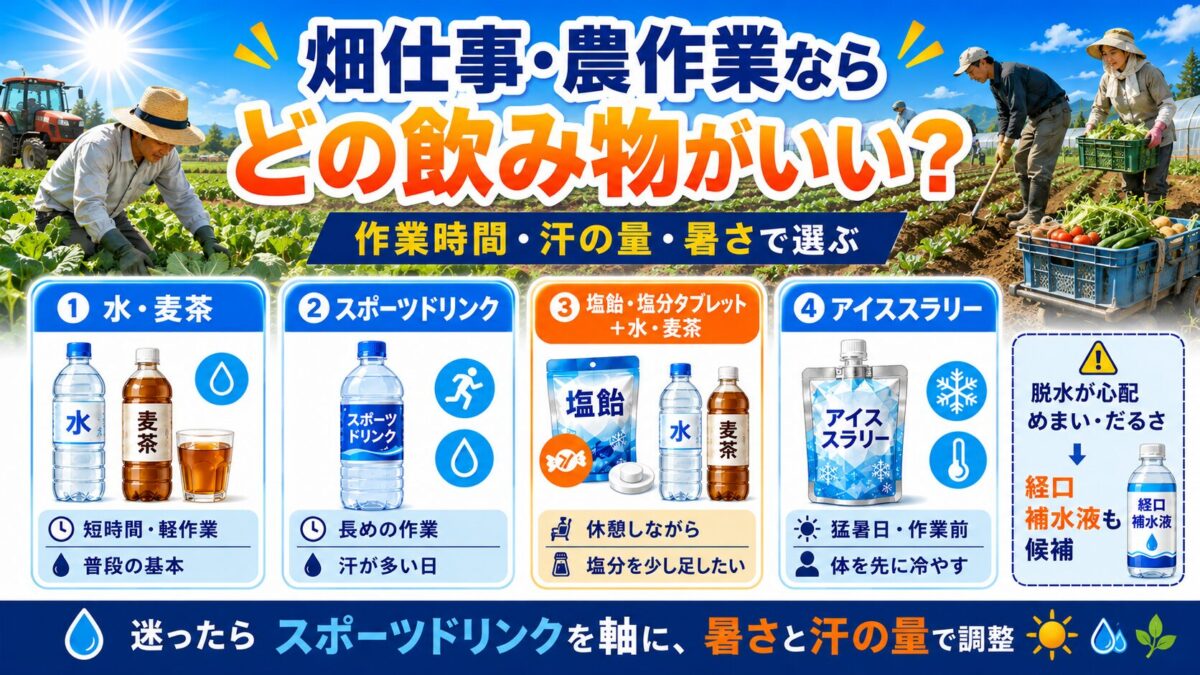 畑仕事・農作業ならどの飲み物がいい？