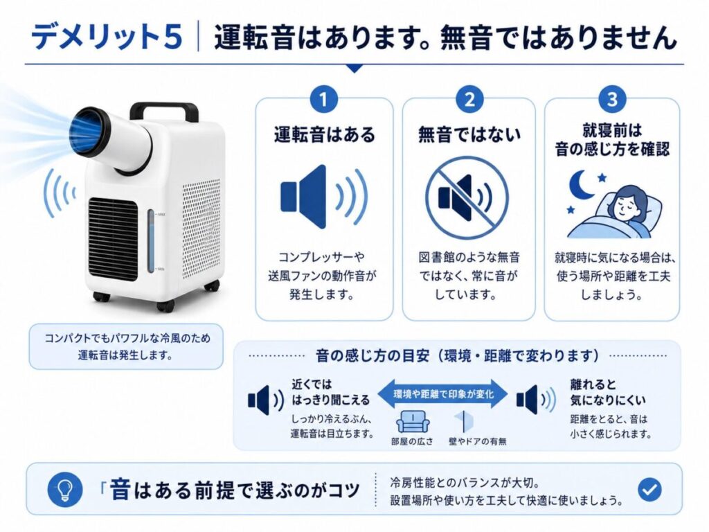 デメリット5｜運転音はあります。無音ではありません