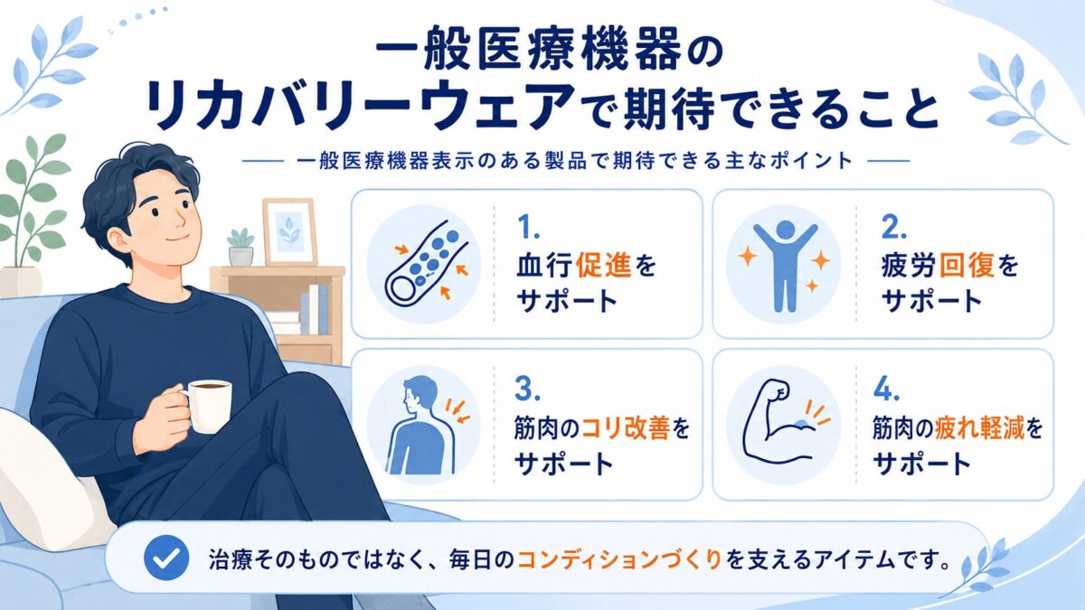 一般医療機器のリカバリーウェアで期待できること