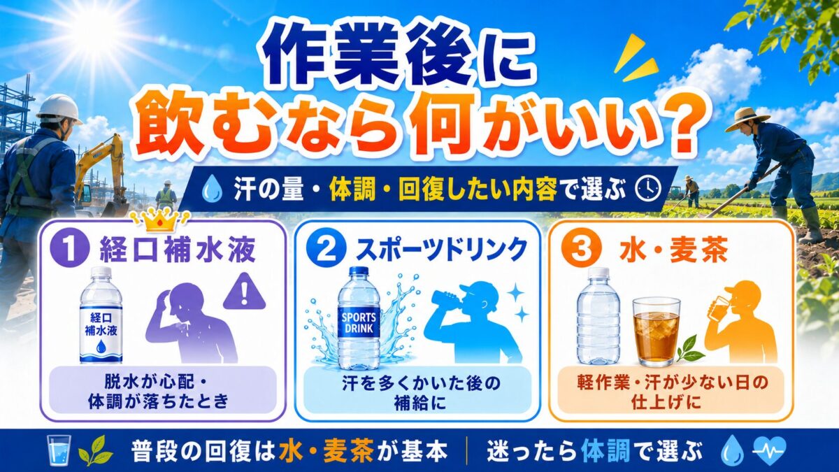 作業後に飲むなら何がいい？