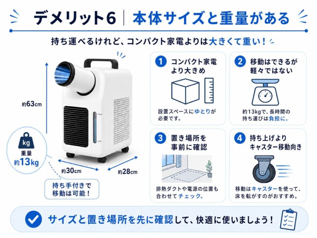 デメリット6｜本体サイズと重量がある