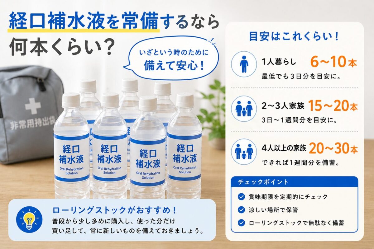 経口補水液を常備するなら何本くらい？