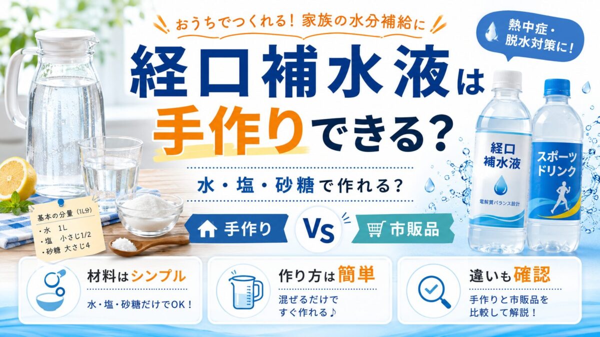 経口補水液は手作りできる?