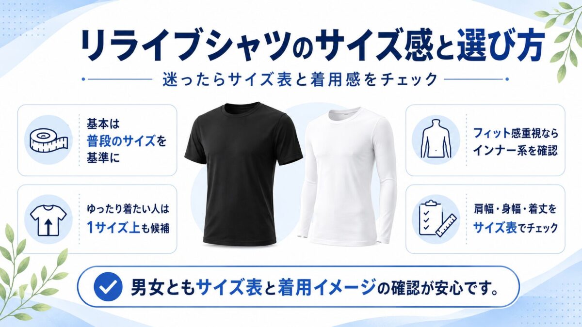 リライブシャツのサイズ感と選び方