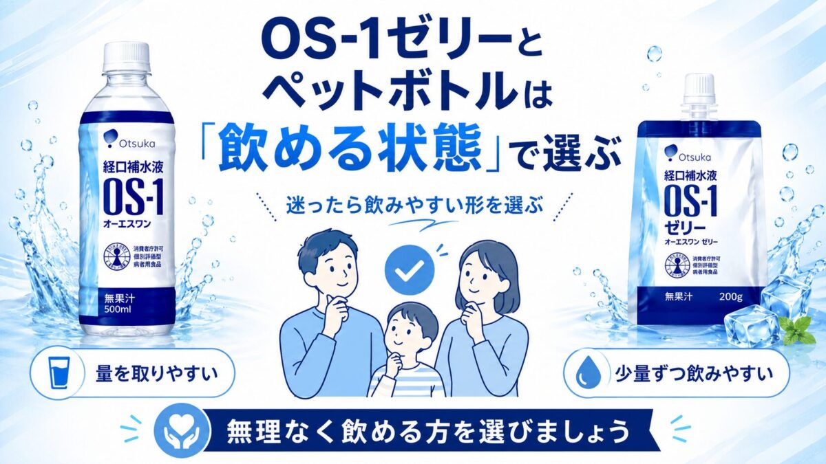 OS-1ゼリーとペットボトルは「飲める状態」で選びましょう