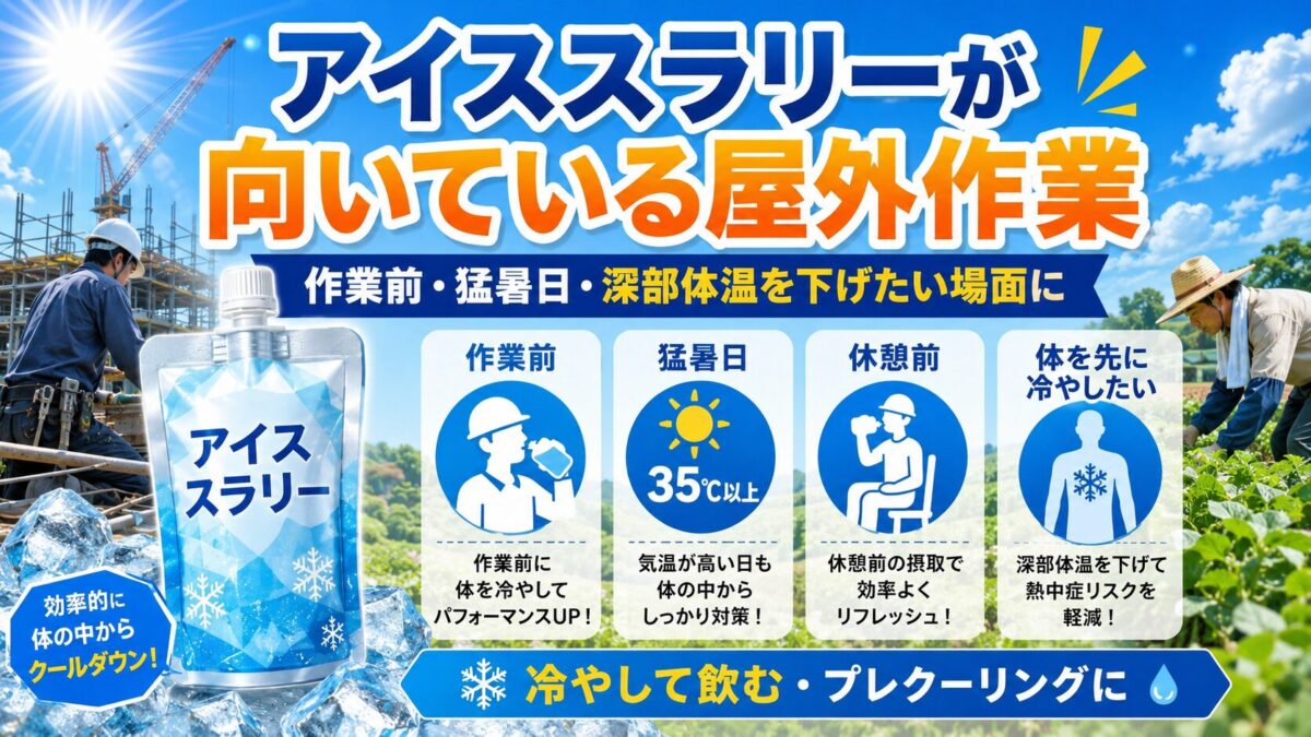 アイススラリーが向いている屋外作業
