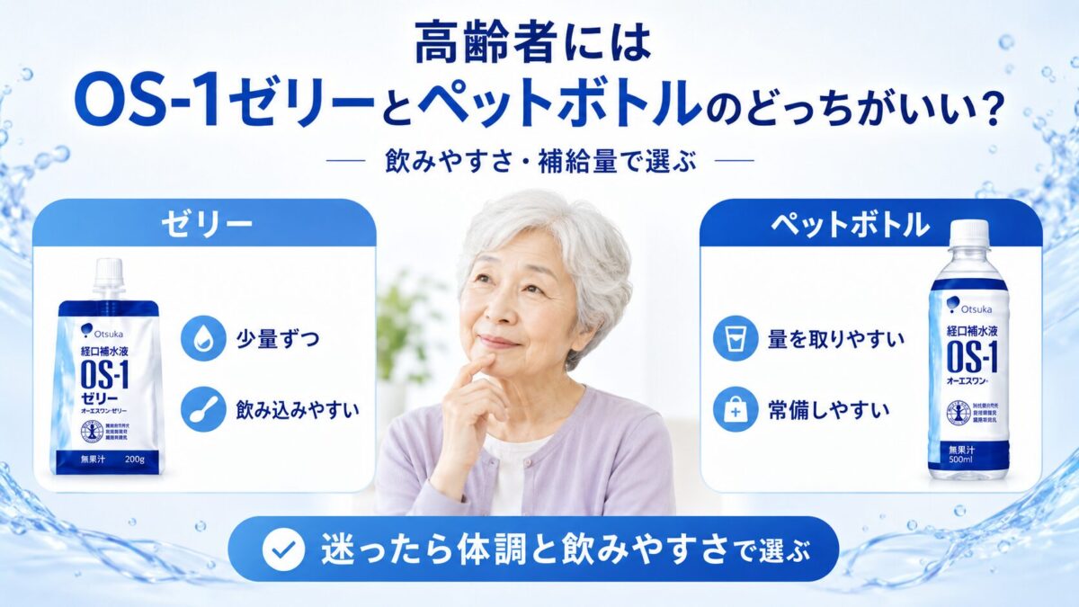 高齢者にはOS-1ゼリーとペットボトルのどっちがいい？