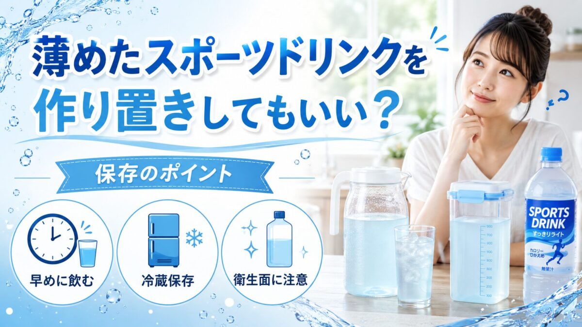 薄めたスポーツドリンクを作り置きしてもいい？