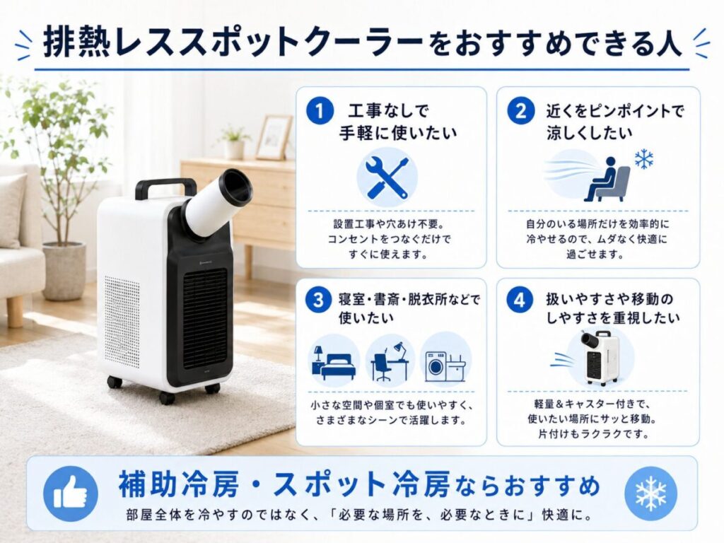 排熱レススポットクーラーをおすすめできる人