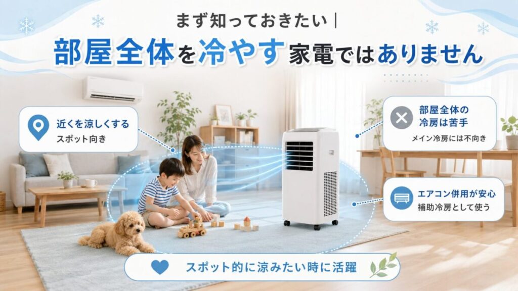 まず知っておきたい|部屋全体を冷やす家電ではありません
