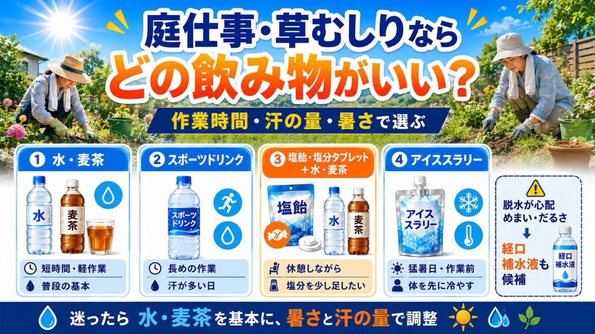 畑仕事・農作業ならどの飲み物がいい？