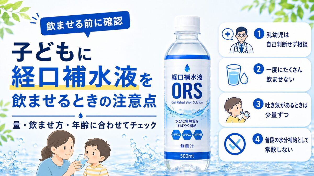 子どもに経口補水液を飲ませるときの注意点