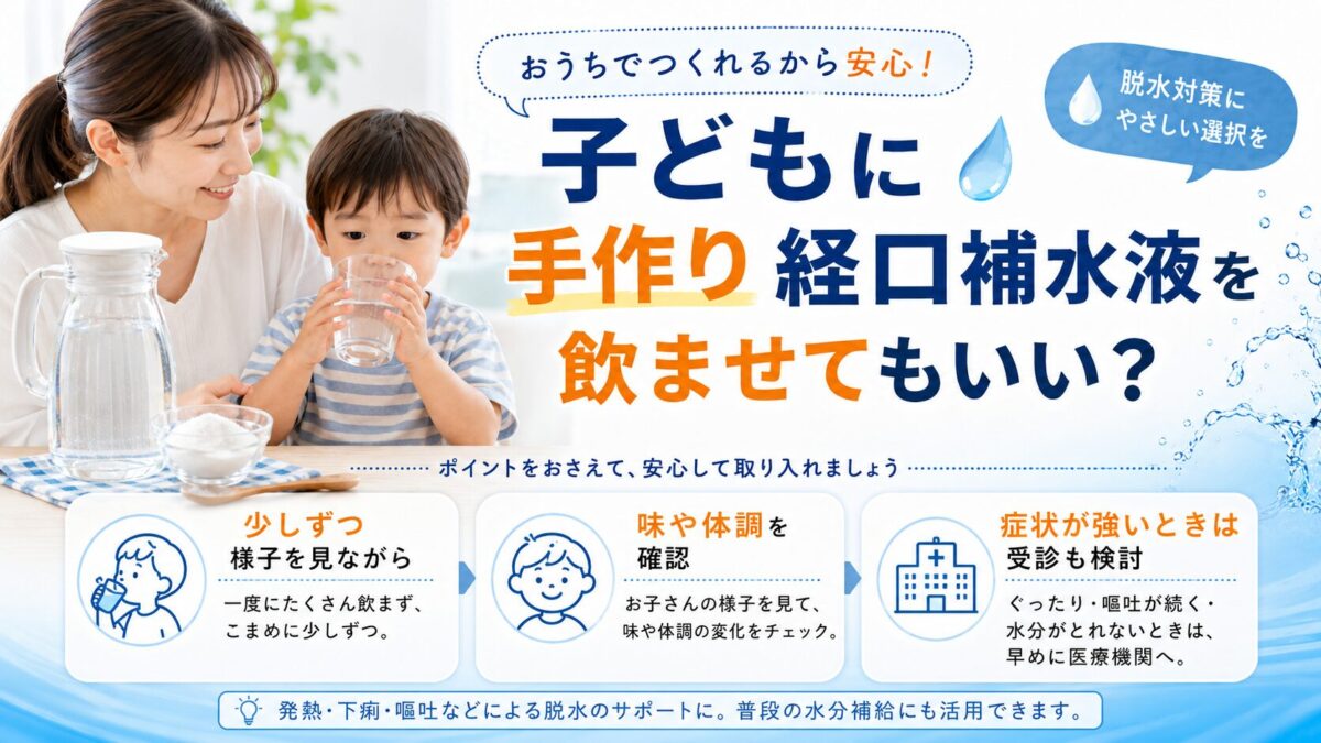 子どもに手作り経口補水液を飲ませてもいい?