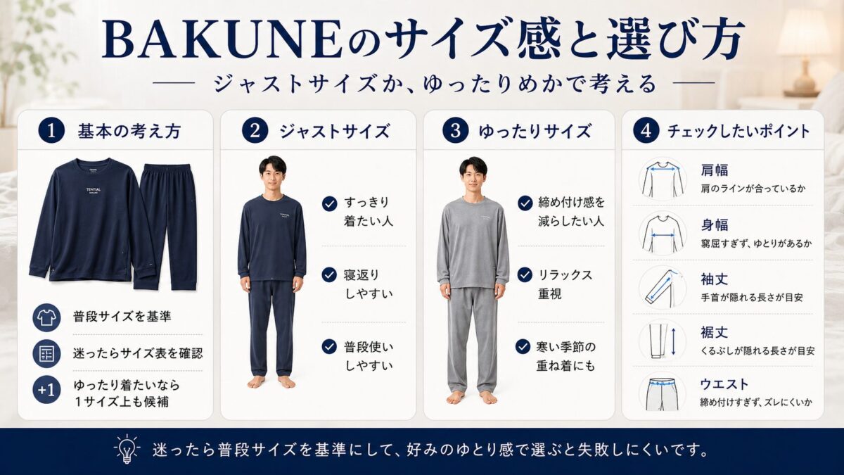 BAKUNEのサイズ感と選び方