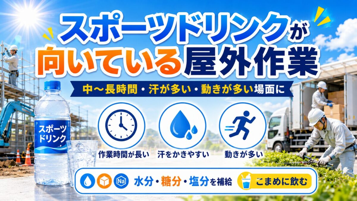 スポーツドリンクが向いている屋外作業