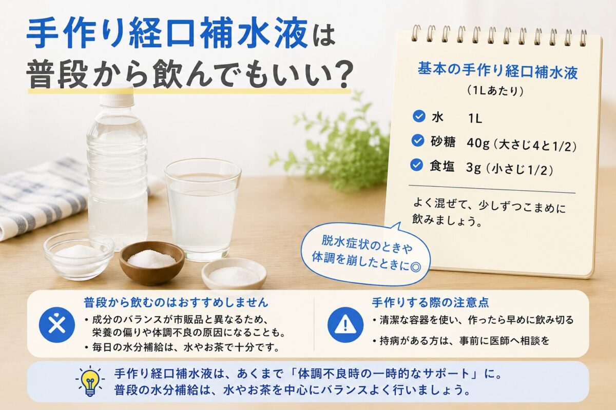手作り経口補水液は普段から飲んでもいい？
