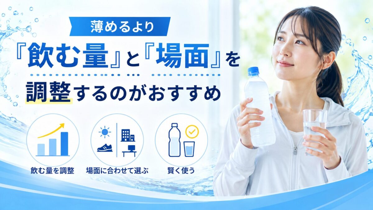 薄めるより「飲む量」と「場面」を調整するのがおすすめ