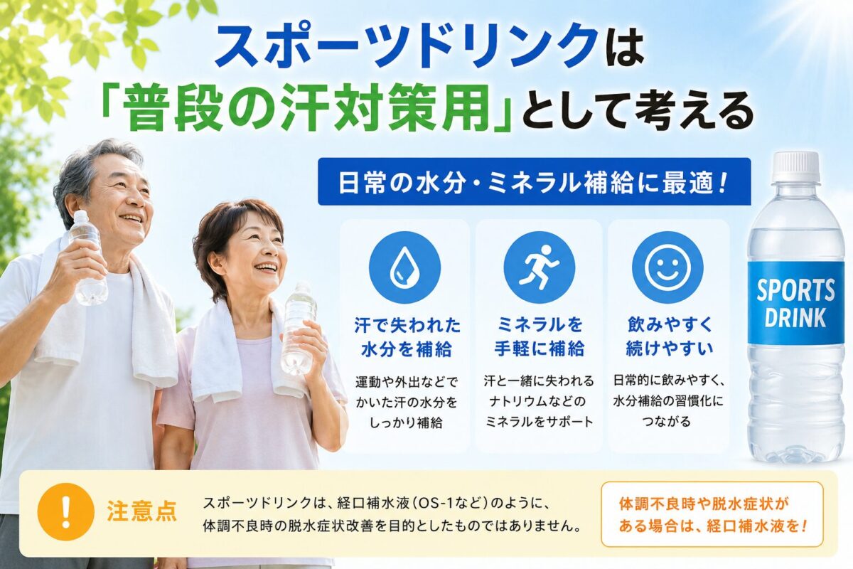 スポーツドリンクは「普段の汗対策用」として考える