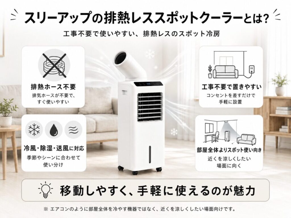 スリーアップの排熱レススポットクーラーとは？