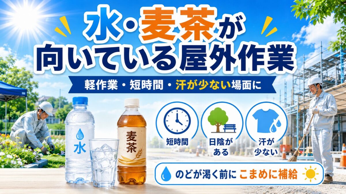 水・麦茶が向いている屋外作業