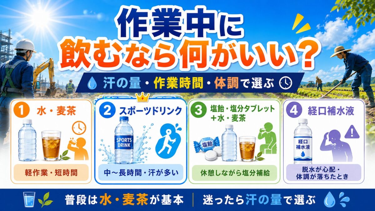 作業中に飲むなら何がいい？