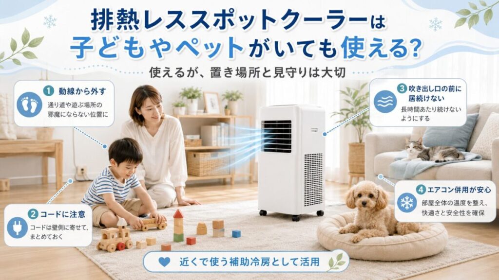 排熱レススポットクーラーは子どもやペットがいても使える?