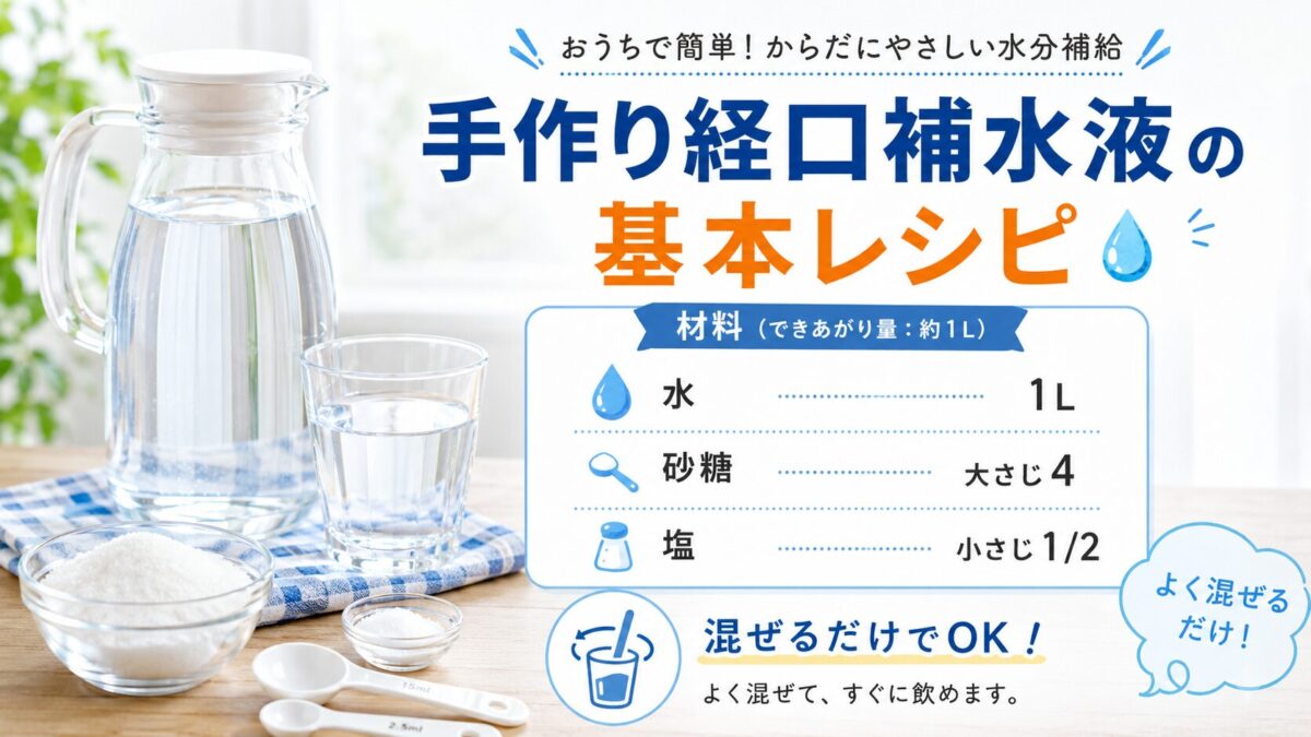 手作り経口補水液の基本レシピ