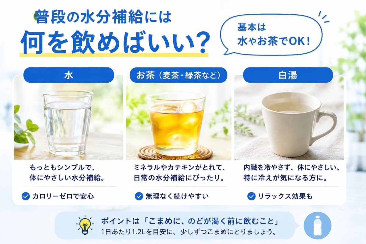 普段の水分補給には何を飲めばいい？