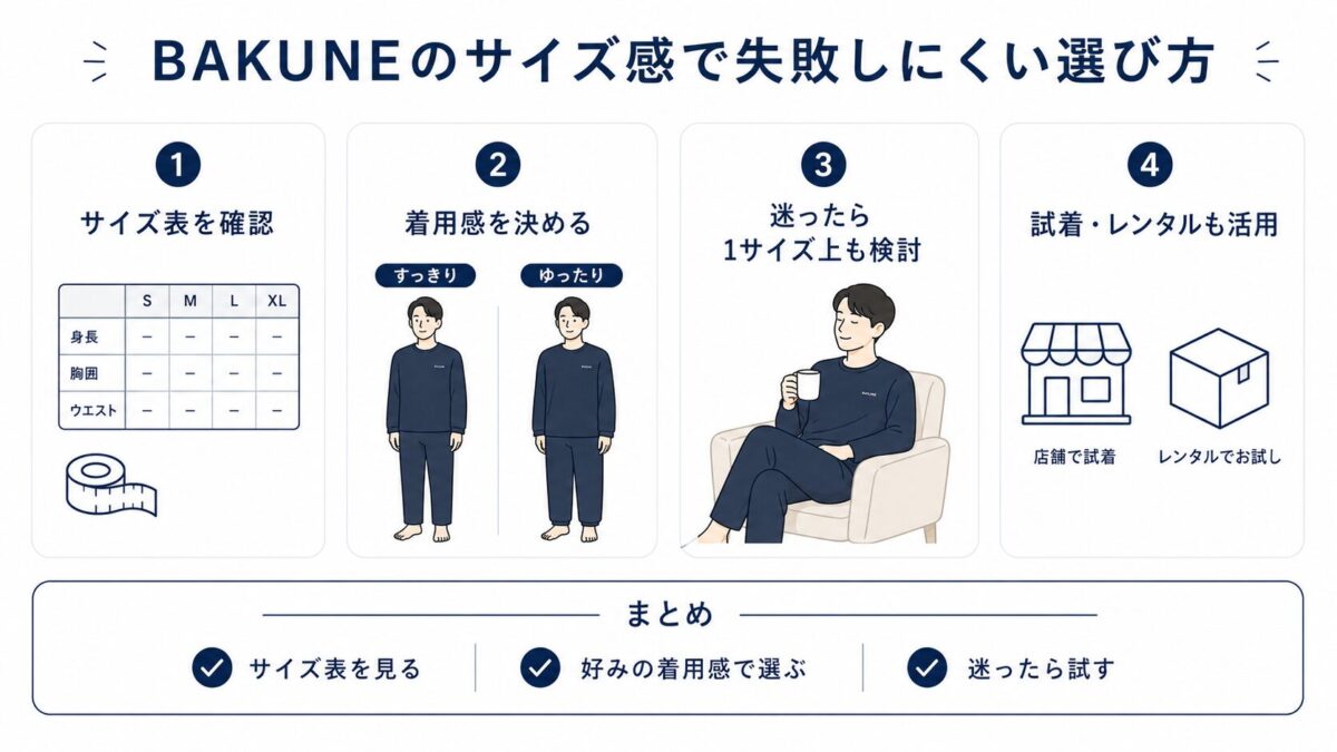 BAKUNEのサイズ感で失敗しにくい選び方
