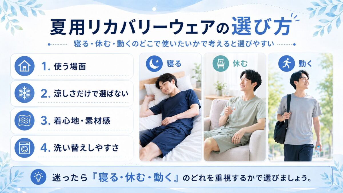 夏用リカバリーウェアの選び方