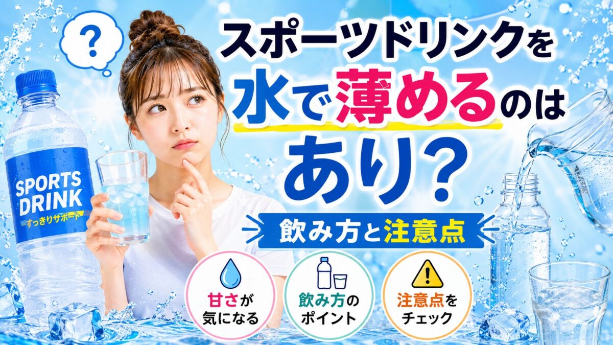 スポーツドリンクを水で薄めるのはあり？
