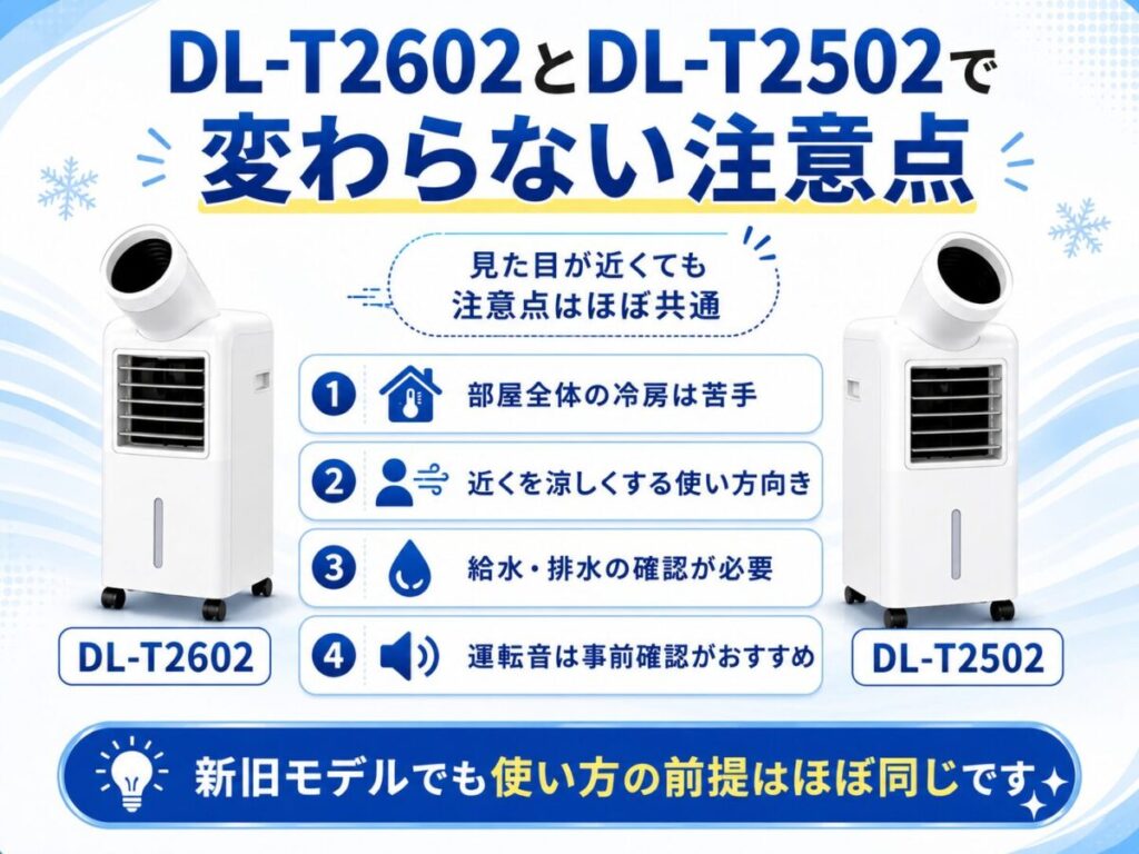 DL-T2602とDL-T2502で変わらない注意点